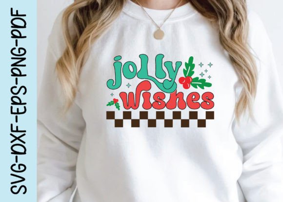 Jolly Wishes Retro Christmas Graphics for Crafts