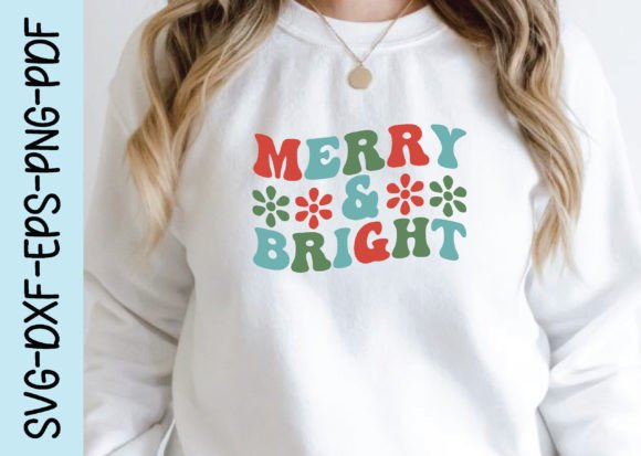 Merry Bright Retro Christmas Svg Design