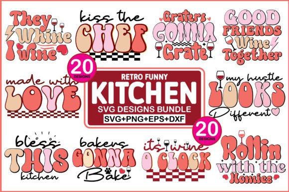 Retro Funny Kitchen Svg Design Bundle