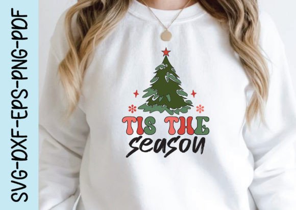Tis the Season Retro Christmas Graphics for Crafts
