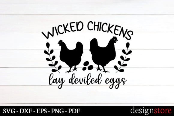 Wicked Chickens Deviled Eggs Graphic for Crafts