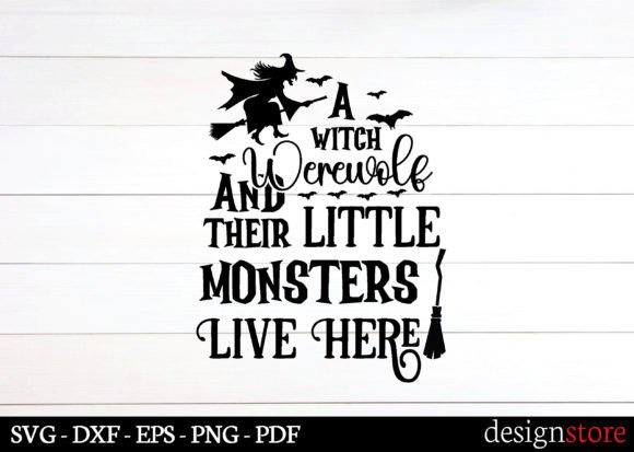 Witch Werewolf Graphics for Crafts